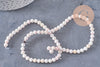 Perles ronde coquillage rose naturel ,perle ronde rose clair coquillage, 5-5.5mm, fil de 80 perles, x1 (G3844)