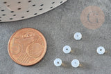 Perles rondelle abacus verre opalite 4x3mm, perles verre facetté cristal x1 GR (G9703)