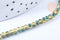 Perles rondelle cristal bicolore jaune vert irisé facette 3.5x2.5mm, x1 fil 25.4cm (G6761)