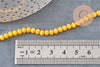 Perles rondelle cristal jaune 4x3mm, fil de 41 cm, x1 (G4072)