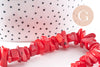 Perles rondelles corail rouge naturel 8-11mm, x1 le fil de 40cm (G3536)