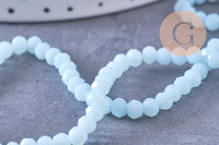 Perles rondelles cristal bleu ciel facette 4x3mm, fil de 41cm x1 (G10614)