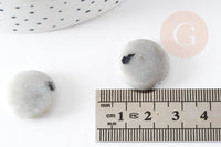 Perles rondes en jaspe gris, perles pierres, perles jaspe naturel,20mm, x5 (G1455)