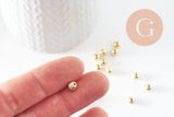Perles rondes en zamac doré strié 5mm, intercalaires sans nickel, x20 G9543
