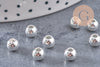 Perles rondes intercalaire acier 304 inoxydable argenté 6mm, x10 (G10854)
