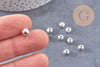 Perles rondes intercalaire acier 304 inoxydable argenté 6mm, x10 (G10854)
