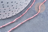Perles rondes quartz fraise 2mm, pierre naturelle, le fil de 38cm, x1 (G8699)