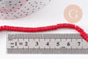 Perles rondes rondelles turquoise rouge 4x2mm, perles corail Heishi de synthèse, x1 fil de 45 cm (G0847)