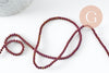 Perles rondes rose rouge métallisées verre 2,5mm, perles pour création bijoux verre, le fil de 35.8cm, x1 (G8708)
