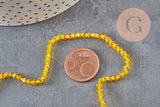 Perles toupies cristal à facette jaune 3.8x3mm, x1 fil de 32.5cm (G11343)-Perles-Gingerlily Perles