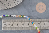 Perles toupies cristal à facette multicolore 3.8x3mm, x1 fil de 32.5cm (G11344)-Perles-Gingerlily Perles