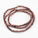 Perles toupies cristal cuivre, perles bijoux, perle cristal,Perle verre facette,création bijoux, fil de 180,3x2mm x1 (G5910)