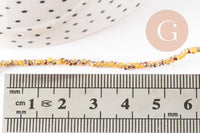 Perles toupies cristal jaune irisé, perles bijoux, perle cristal, Perle verre facette,fil de 26cm, 2mm, x1 (G4506)