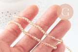 Perles toupies cristal orange transparent irisé 3.5x2.5mm, x1 fil 25cm (G8595)