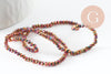 Perles toupies cristal rouge irisé métallisé 3x2mm, perles création bijoux, fil de 33cm x1 (G8106)