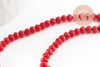 Perles toupies rouge foncé, perle cristal, perles rouge vif, verre facette,perle bicone,fil de35 cm x1 (G0613)