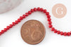 Perles toupies rouge foncé, perle cristal, perles rouge vif, verre facette,perle bicone,fil de35 cm x1 (G0613)