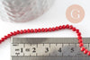 Perles toupies rouge foncé, perle cristal, perles rouge vif, verre facette,perle bicone,fil de35 cm x1 (G0613)