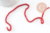 Perles toupies rouge foncé, perle cristal, perles rouge vif, verre facette,perle bicone,fil de35 cm x1 (G0613)