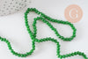 Perles toupies vert émeraude, perles bijoux, fourniture créative, Perle verre facette,fil de 36cm, 3mm x1 (G5376)