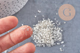 Perles tube blanc argent façon Delica miyuki, x1 Sachet 8g (G10909)