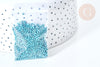 Perles tube bleu métallisé mat façon Delica miyuki, x1 sachet de 8g (G7767)