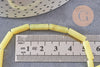 Perles tube jade naturel jaune, perle pierre naturel,13mm, 30 perles, fil de 40cm, x1 (G4161)