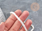 Perles tube nacre blanche 8x4mm, coquillage le fil de 38cm x1 (G9042)