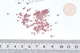 Perles tube verre Rose foncé métallisé mat façon Delica miyuki, x1 Sachet 8g (G7770)