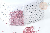 Perles tube verre Rose foncé métallisé mat façon Delica miyuki, x1 Sachet 8g (G7770)