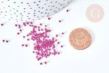Perles tube verre Rose fuchsia métallisé mat façon Delica miyuki, x1 sachet de 8g (G7763)