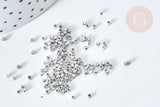 Perles tube verre argent métallisé brillant façon Delica miyuki,x1 Sachet 8g (G7761)