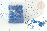 Perles tube verre bleu foncé métallisé mat façon Delica miyuki, x1 sachet de 8g (G7774)
