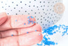 Perles tube verre bleu irisé transparent façon Delica miyuki, x1 sachet de 8g (G7782)