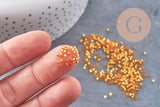 Perles tube verre orange transparent silver line façon Delica miyuki, x1 sachet de 8g (G10923)