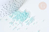 Perles tube verre turquoise clair façon Delica miyuki, x1 sachet de 8g (G7781)