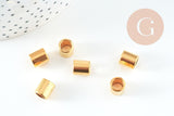 Perles tube zamac doré lisse 9mm, x50 (G10741)
