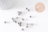 Perles tubes gravées argent vieilli, perles dorées, perles intercalaires, 5mm, x20 (G1306)