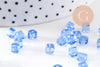 Perles verre carrées bleu clair 5mm, perles carrées création bijoux, x50 (G2456)