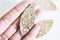 Pétale simili cuir paillettes doré fourniture créative,cuir synthétique,fabrication coiffure, accessoire mariage, 57.5mm, x 10 G4793