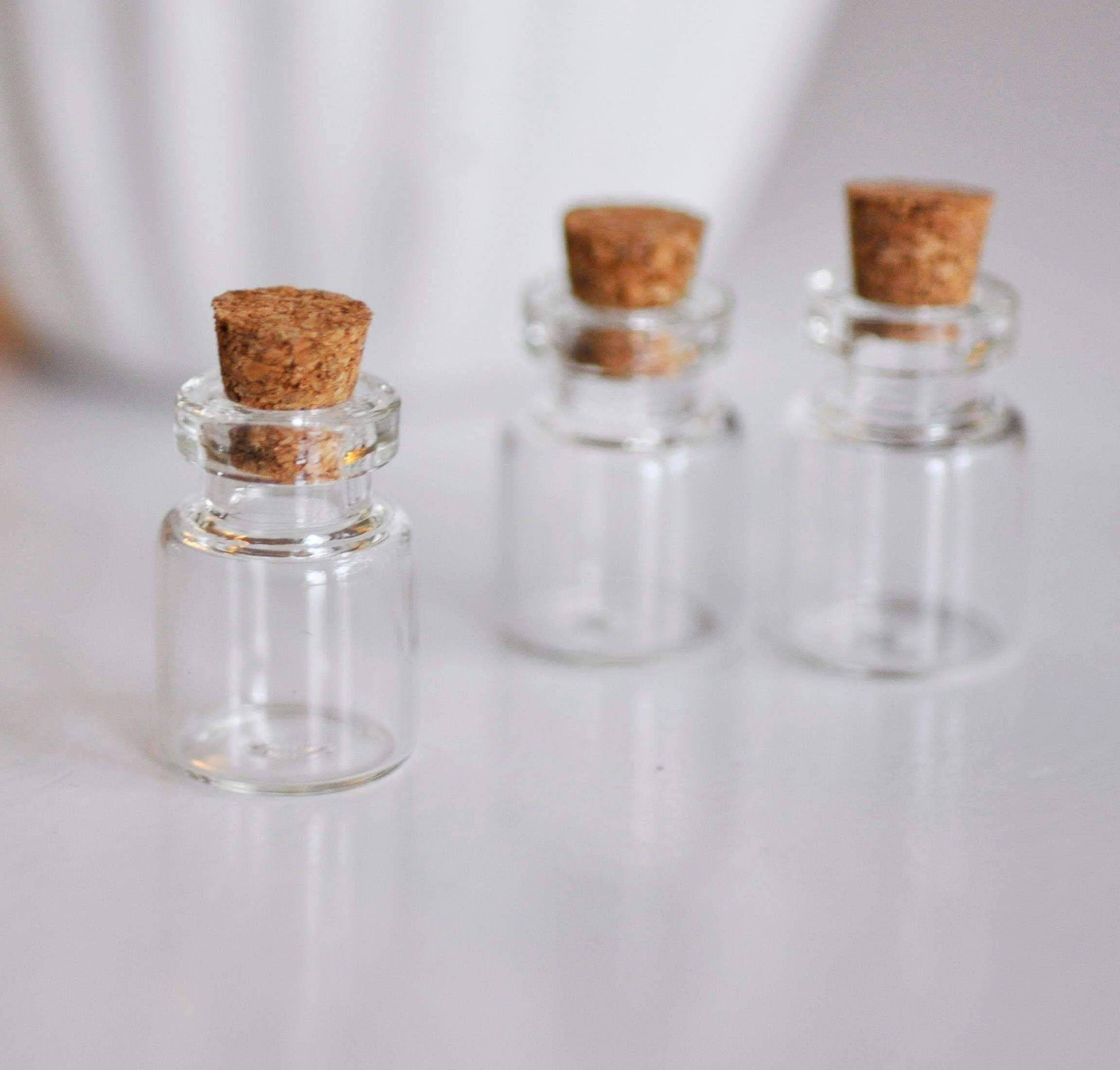 Petite bouteille en verre bouchon Liège 20mm, x2 (G0173)
