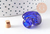 Petite bouteille en verre cœur bleu bouchon Liège 32.5mm, x1 (G1694)