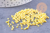 Petite perle rocaille verre rayé jaune blanc 1.5x2mm, x10 Gr (G10684)