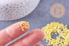 Petite perle rocaille verre rayé jaune blanc 1.5x2mm, x10 Gr (G10684)