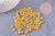 Petite perle rocaille verre rayé jaune rouge 3x4.5mm, x10 Gr (G10683)