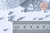 Petites perles rocaille argent brillant 3mm, x10gr (G6724)