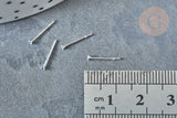 Piercing clou argent 925 massif strass bleu aigue-marine 1.5mm, x1 (G7600)