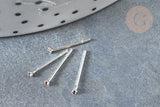Piercing clou argent 925 massif strass couleur améthyste 1.5mm, x1 (G7596)
