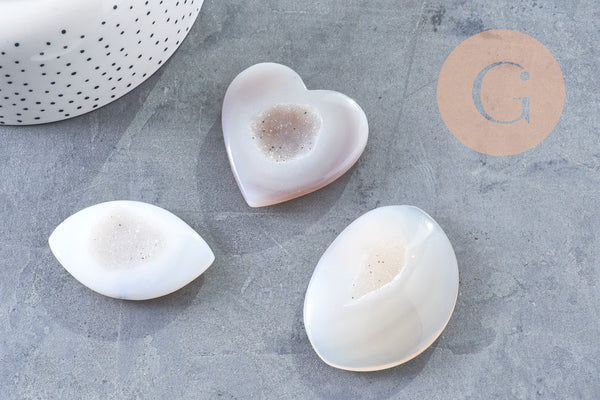 Pierre agate naturelle grise druze, agate naturelle roulée, pierre semi-precieuse, séance lithothérapie, 35-50mm, x1 G5653