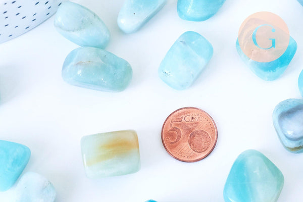 Pierre amazonite naturelle roulée 13-23mm, pierre naturelle, litotherapie, x20gr (G5772)